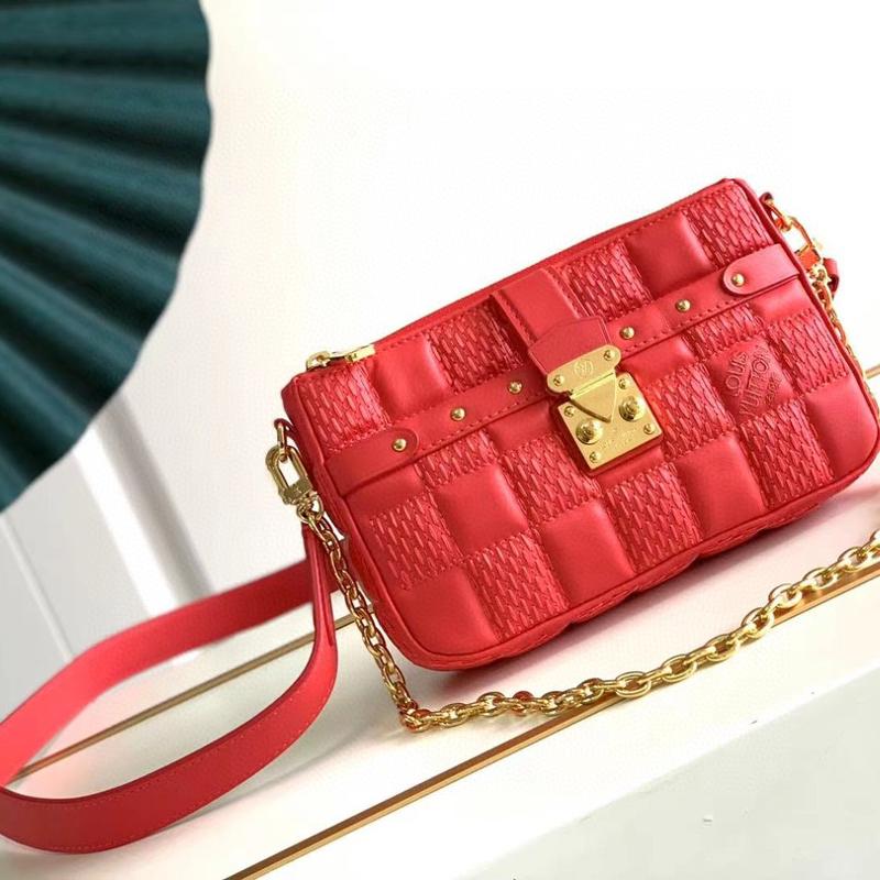 LV Handbags Clutches M59409 Peach Pink